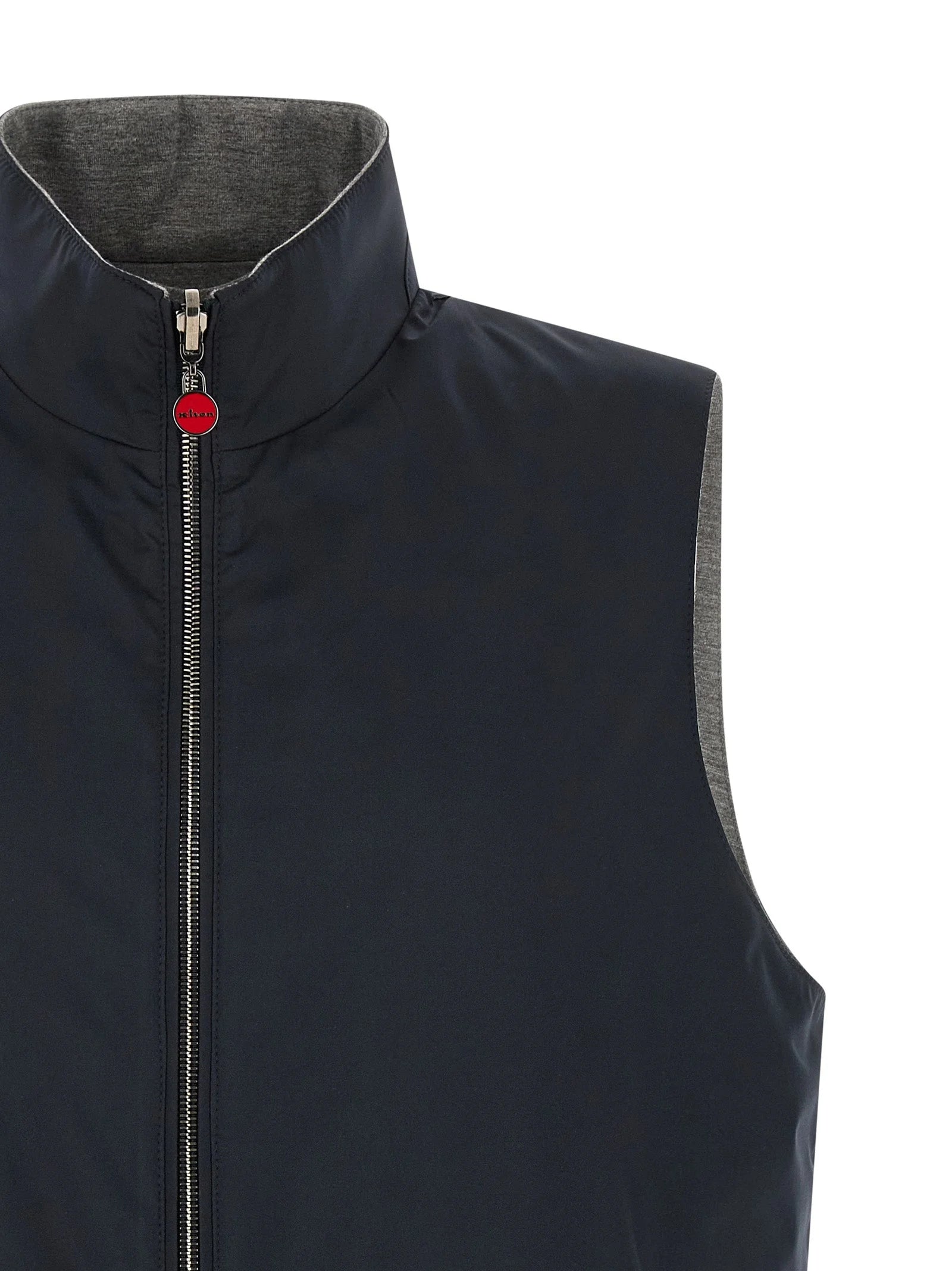 Kiton Blue Cotton Sleeveless Jacket