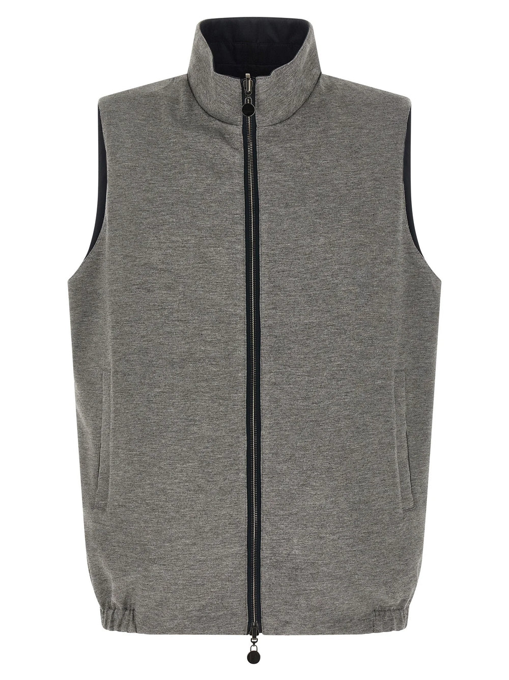 Kiton Blue Cotton Sleeveless Jacket