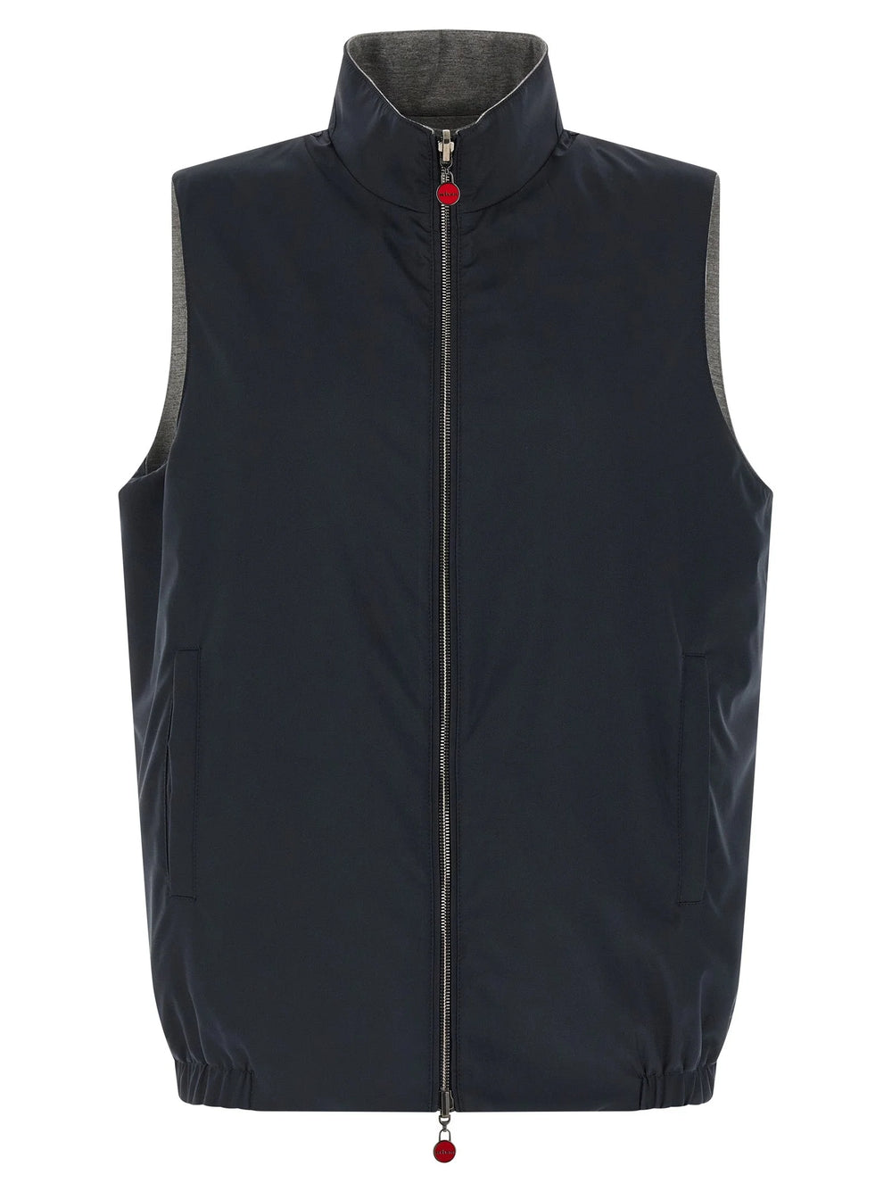 Kiton Blue Cotton Sleeveless Jacket