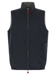 Kiton Blue Cotton Sleeveless Jacket