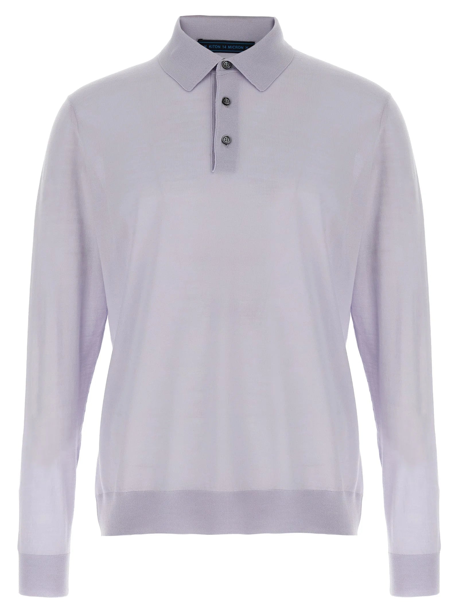 Kiton Blue Wool Polo Shirt