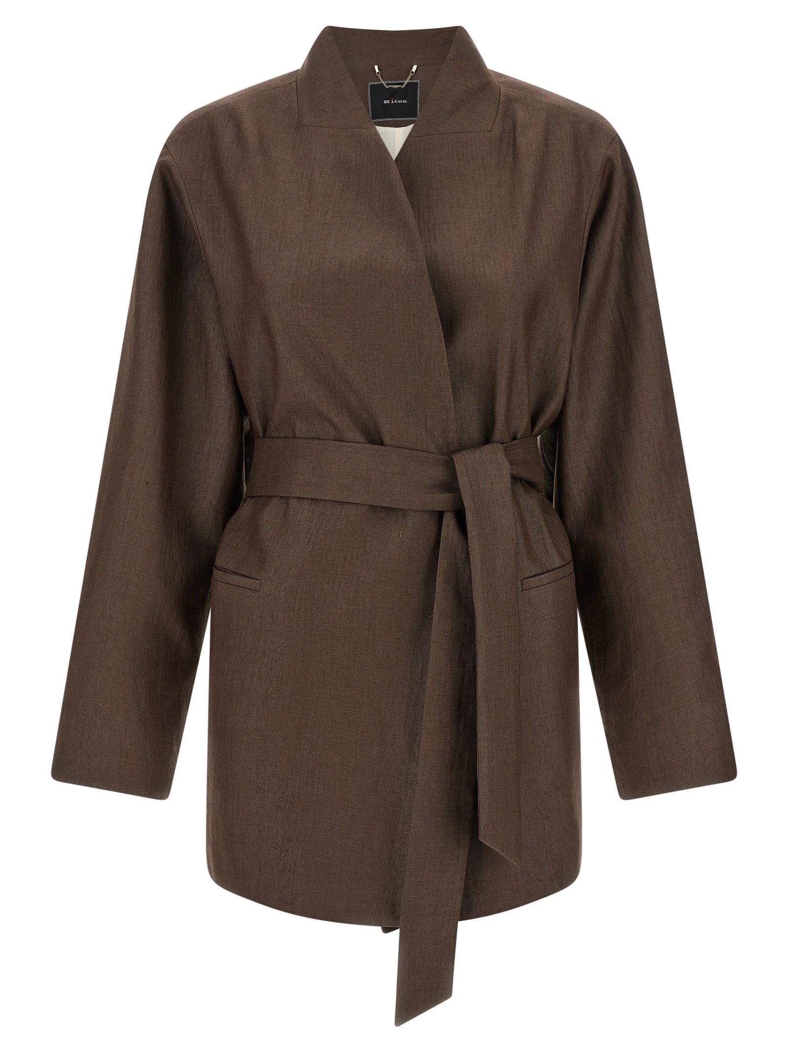 Kiton Brown Polyamide Blazer