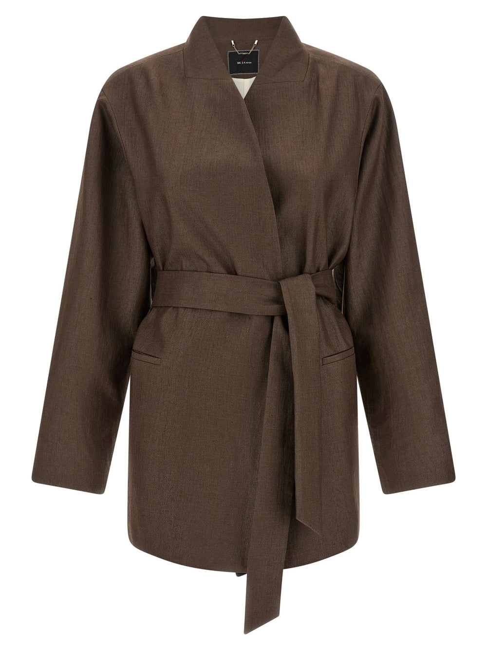 Kiton Brown Polyamide Blazer