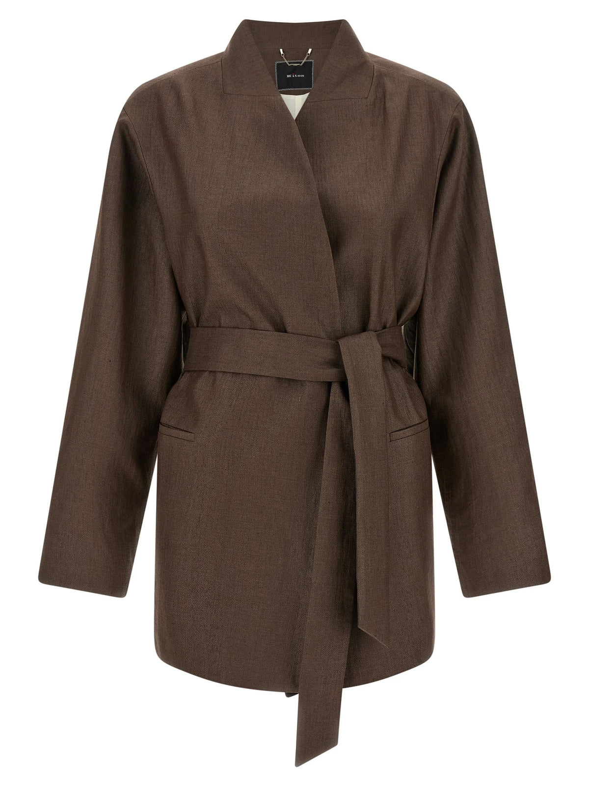 Kiton Brown Polyamide Blazer