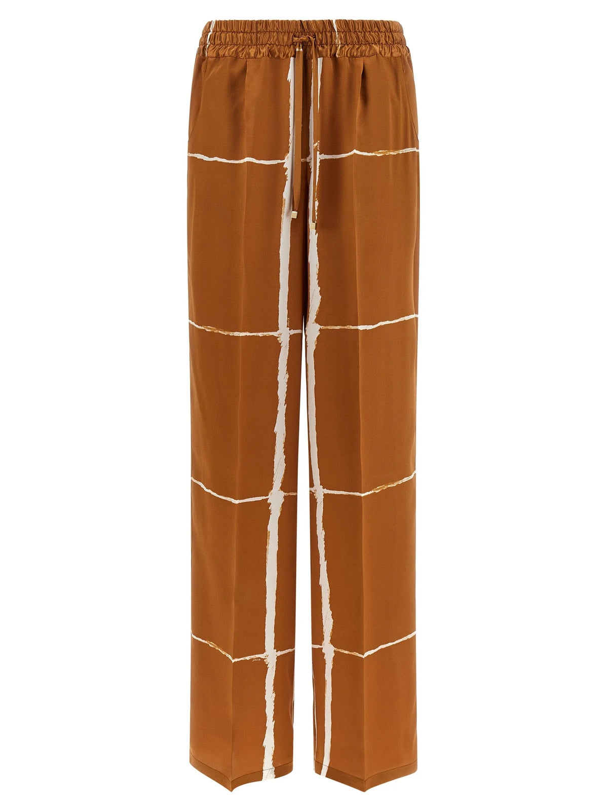 Kiton Brown Silk Casual Pants