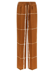 Kiton Brown Silk Casual Pants