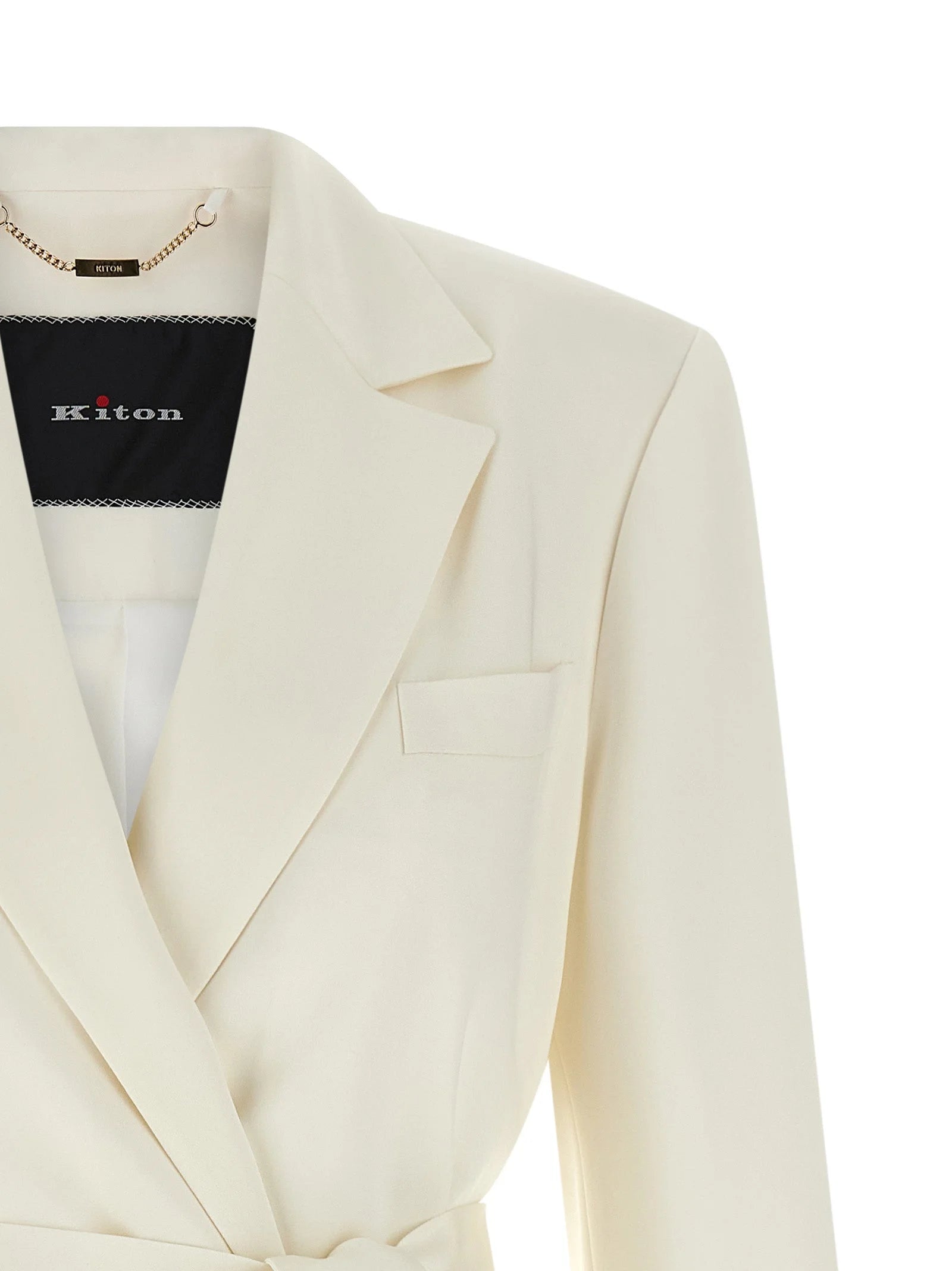 Kiton White Silk Blazer - IT46