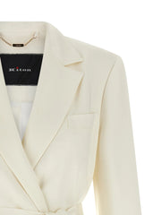 Kiton White Silk Blazer - IT46