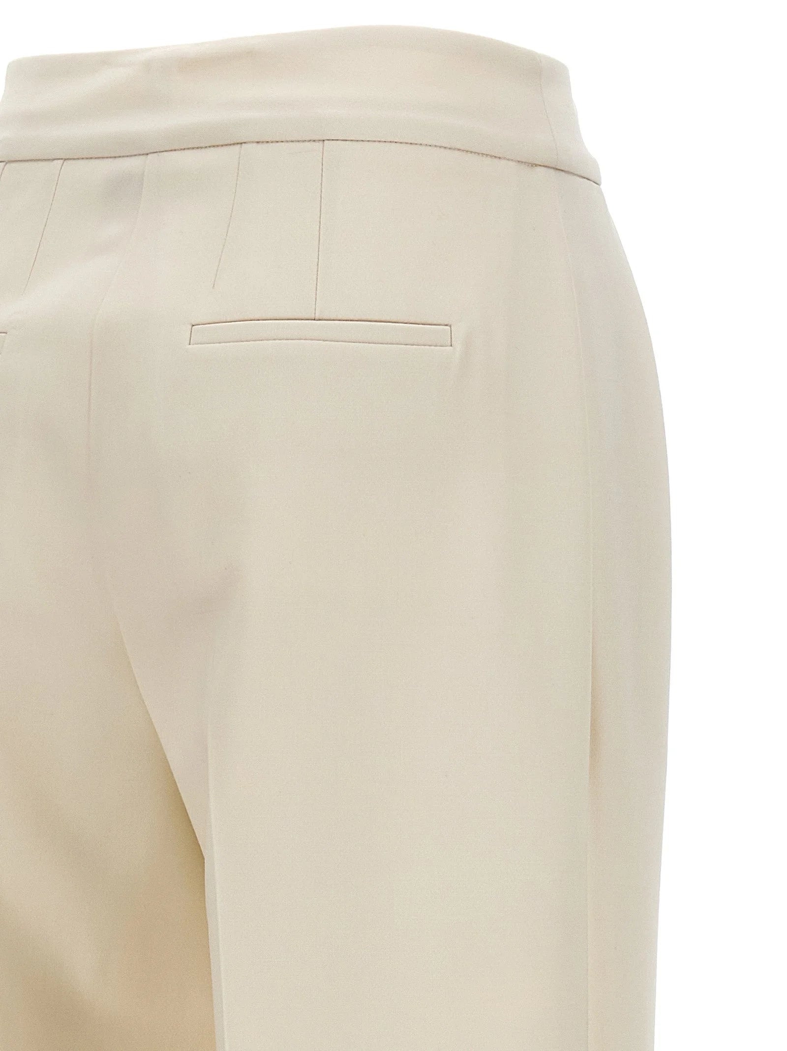 Kiton White Virgin Wool Casual Pants - IT40