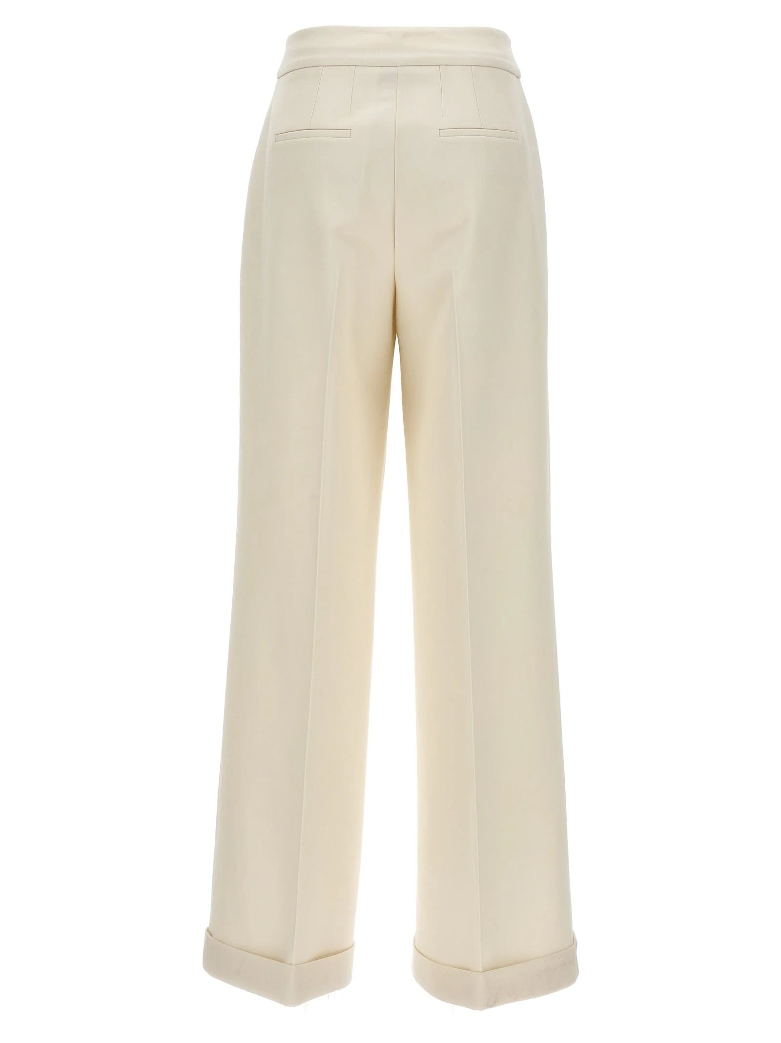 Kiton White Virgin Wool Casual Pants - IT40