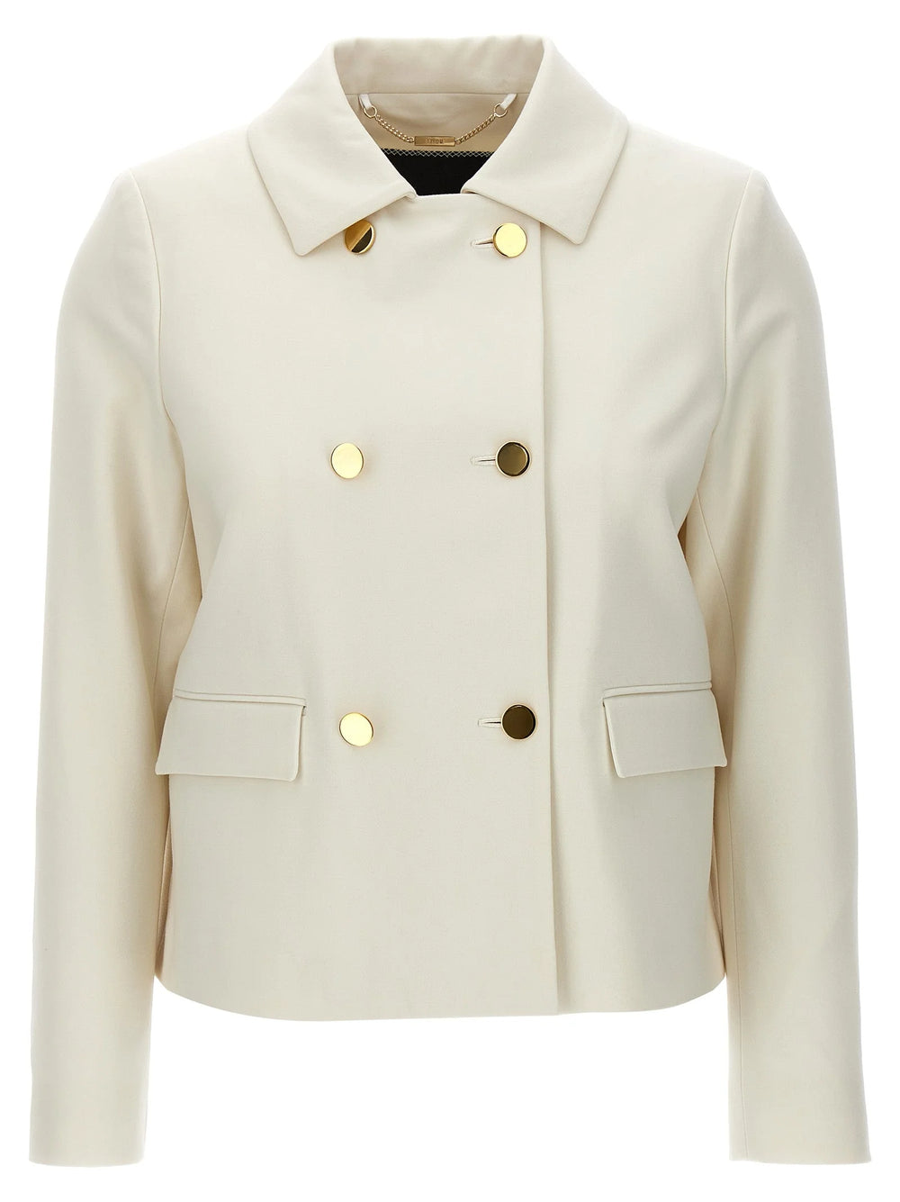 Kiton White Virgin Wool Full-Length Jacket