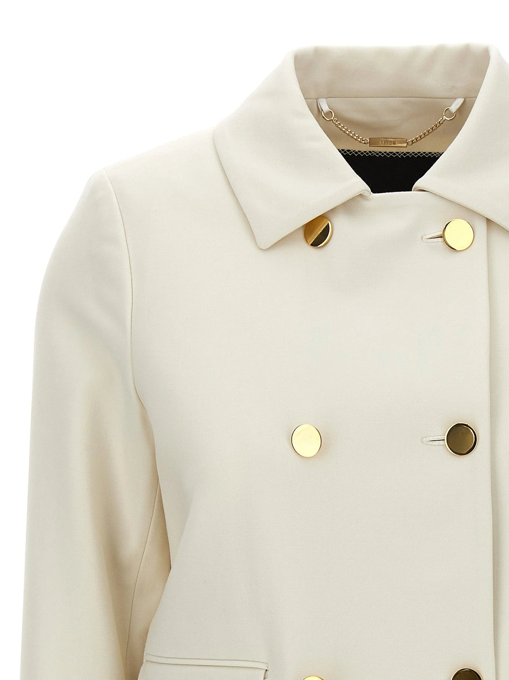 Kiton White Virgin Wool Full-Length Jacket