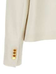 Kiton White Virgin Wool Full-Length Jacket