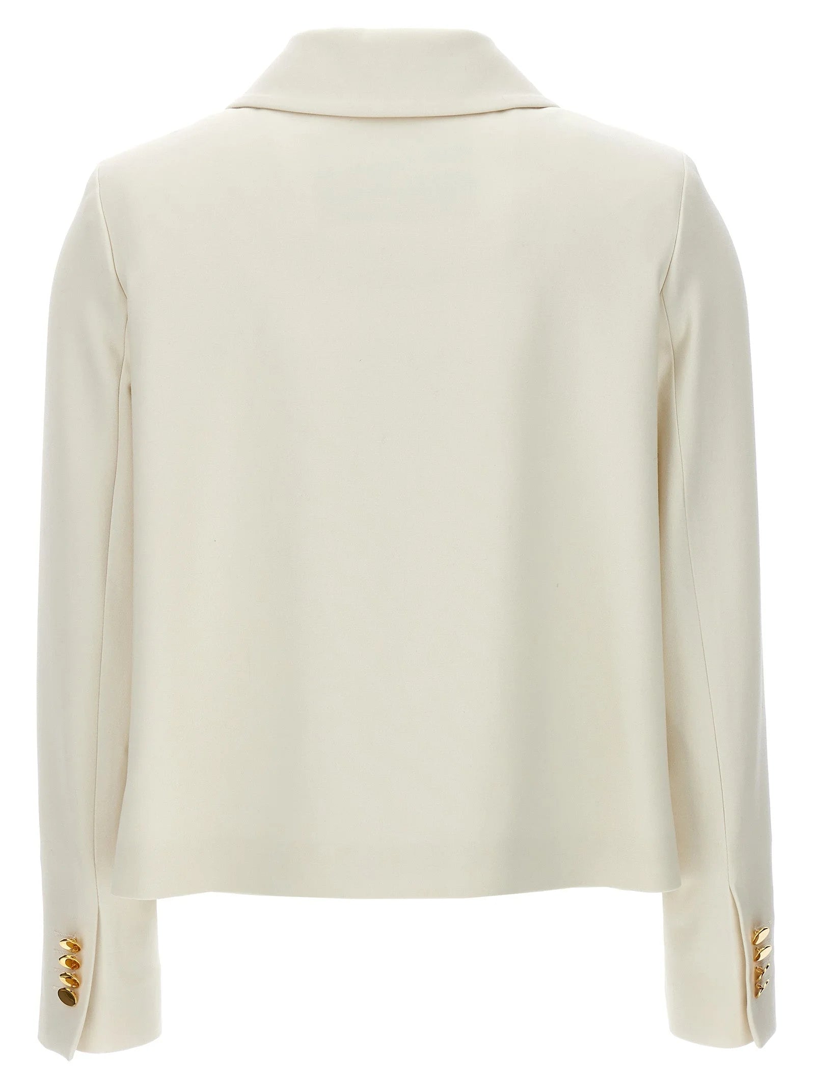 Kiton White Virgin Wool Full-Length Jacket