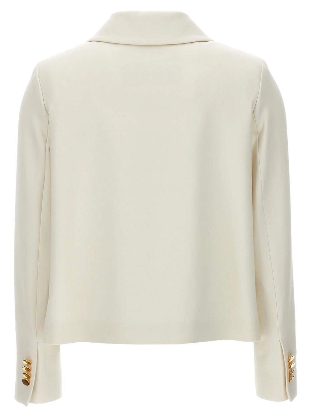 Kiton White Virgin Wool Full-Length Jacket