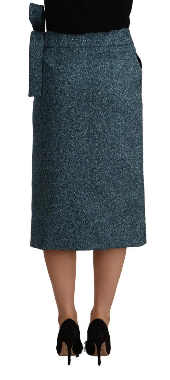 Koonhor Blue High Waist Pencil Straight Wrap Style Skirt - IT42|M - Skirts