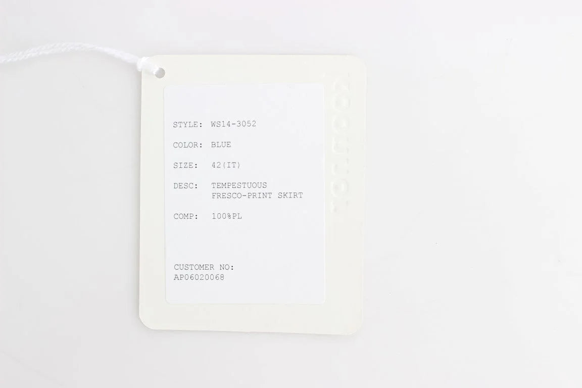 Koonhor Blue Peplum Fresco-Print Straight Pencil Skirt - IT42|M - Skirts