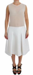 Koonhor White Pleated Bottom Tank Sheath Transparent Dress - IT42|M - Dresses