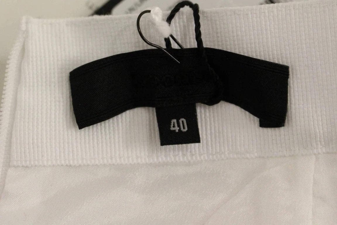 Koonhor White Sequined Straight Pencil Skirt - Skirts