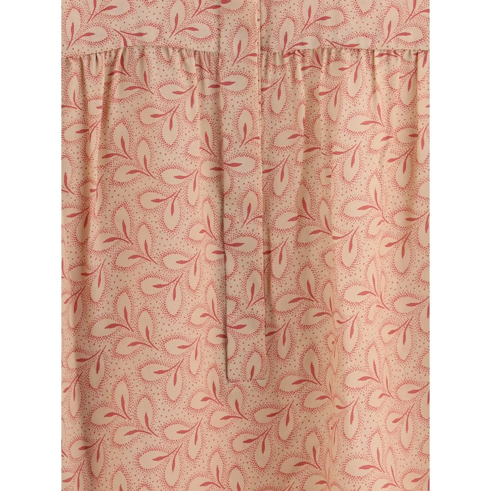 Kristina Ti Blouse with foliage print and refined stand-up collar - Blouses