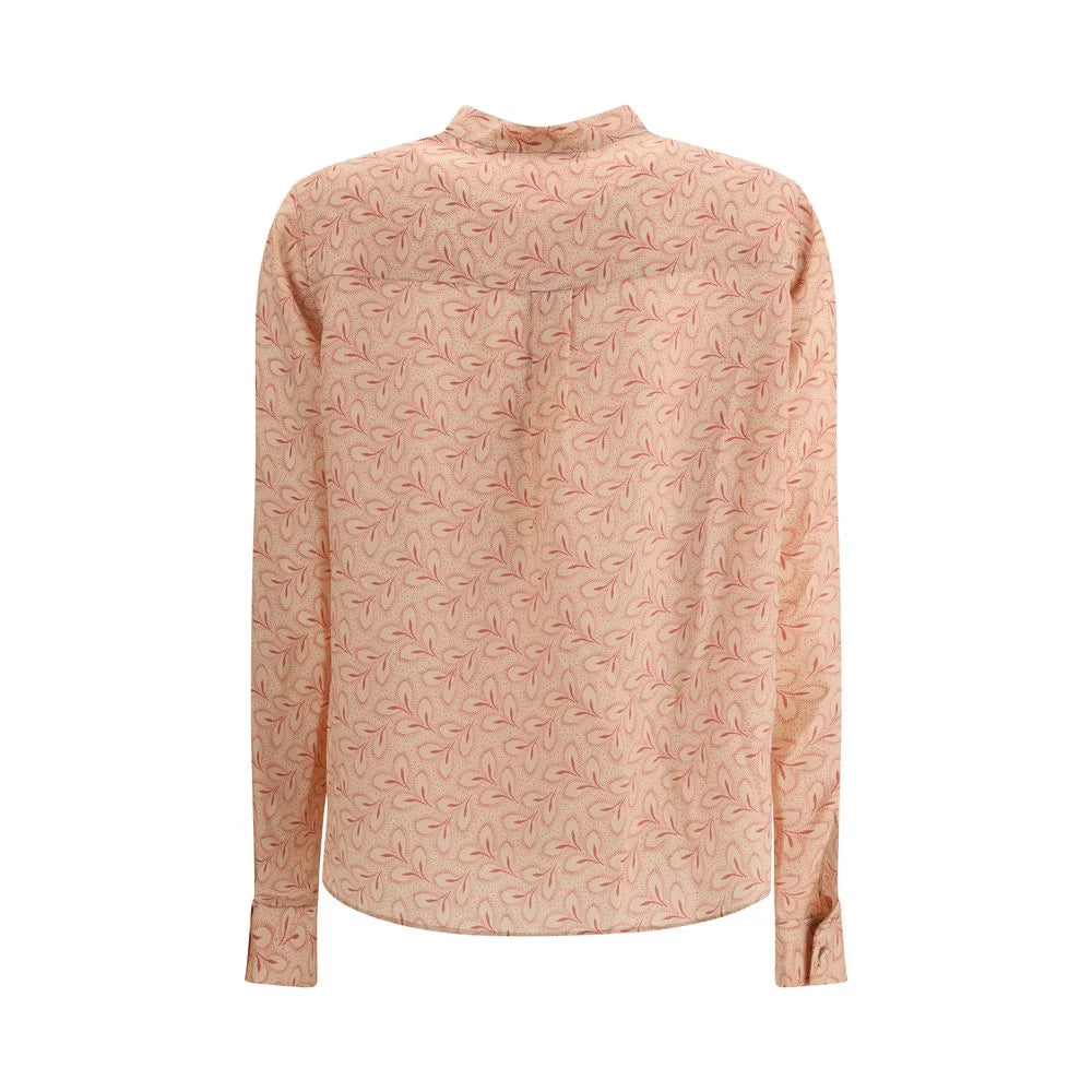 Kristina Ti Blouse with foliage print and refined stand-up collar - Blouses