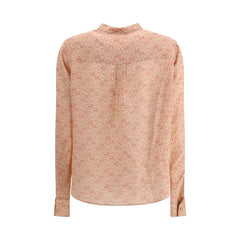 Kristina Ti Blouse with foliage print and refined stand-up collar - Blouses