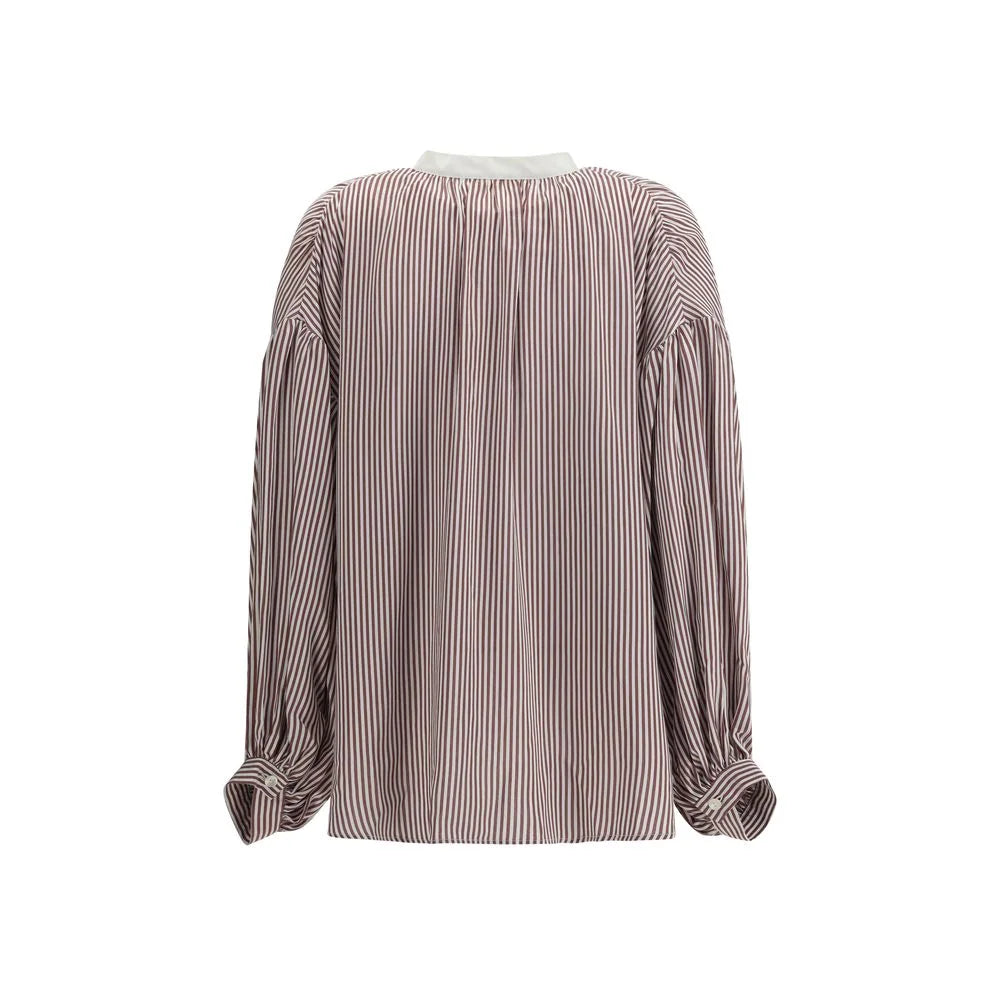 Kristina Ti Bordeaux Viscose Pattern Shirt - IT42 | L - Shirts