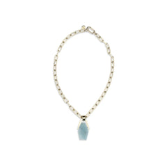 La Double J Light Blue Brass Necklace - One Size