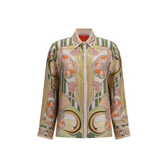 La Double J Multicolor Silk Pattern Shirt - L