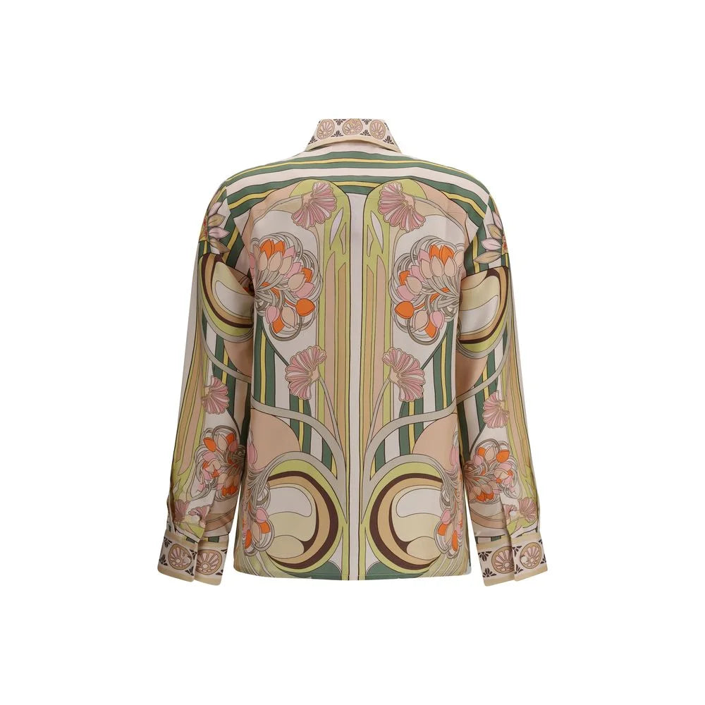La Double J Multicolor Silk Pattern Shirt - L