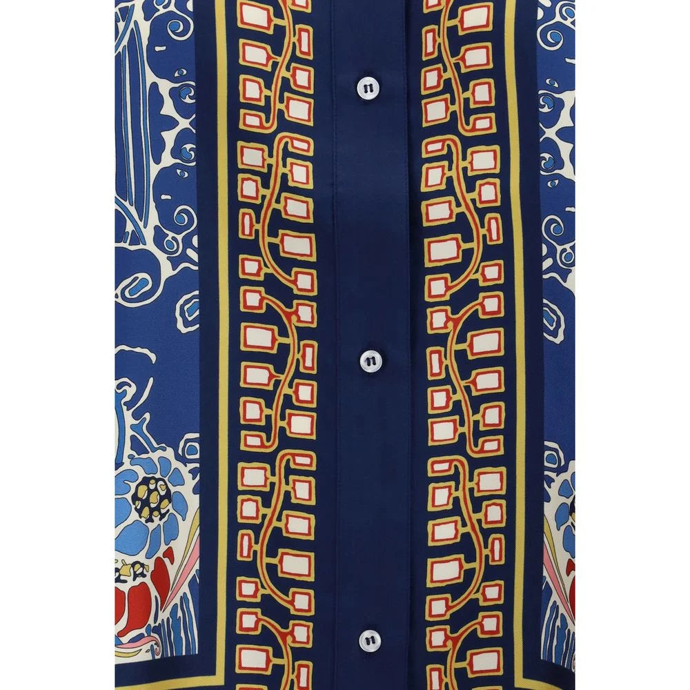 La Double J Multicolor Silk Pattern Shirt - M