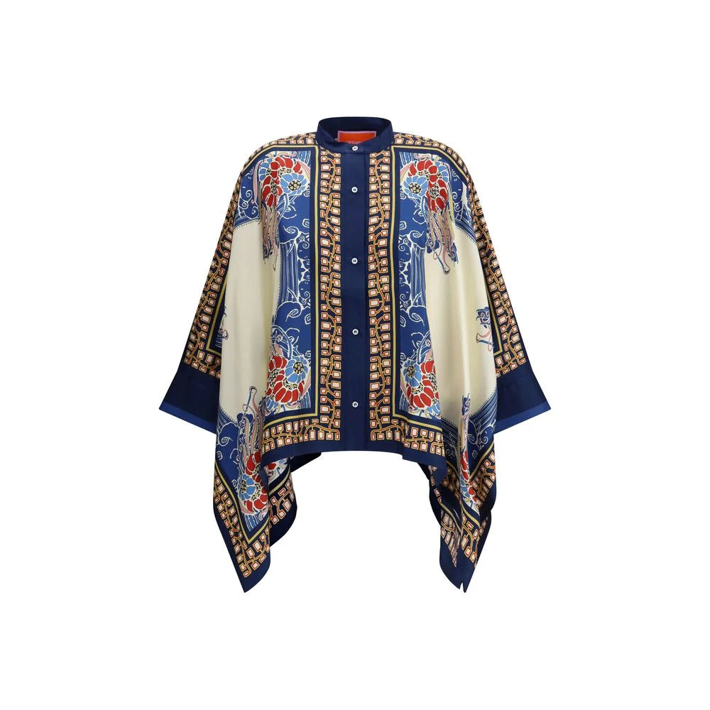 La Double J Multicolor Silk Pattern Shirt - M