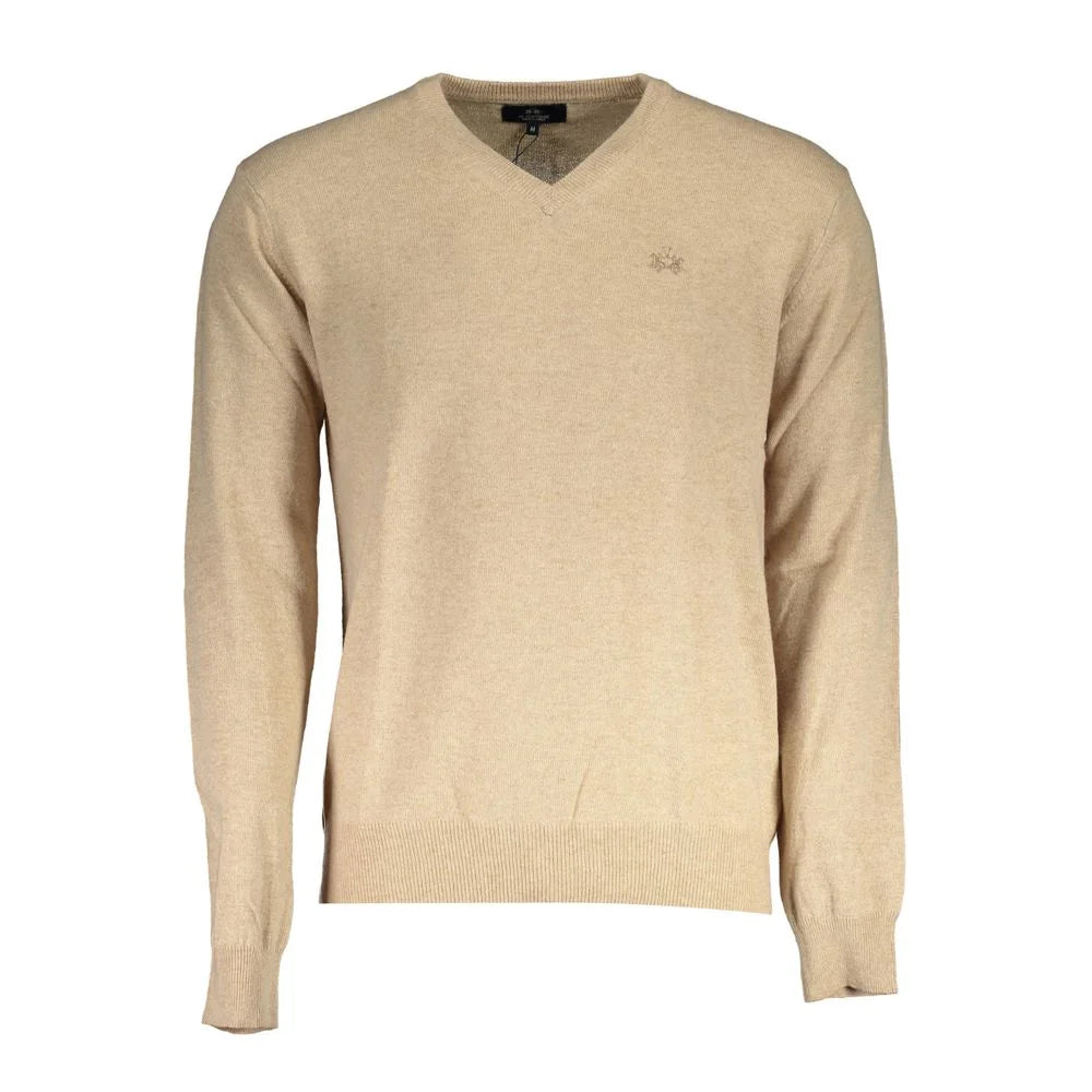 La Martina Beige Wool Men Sweater - Sweaters