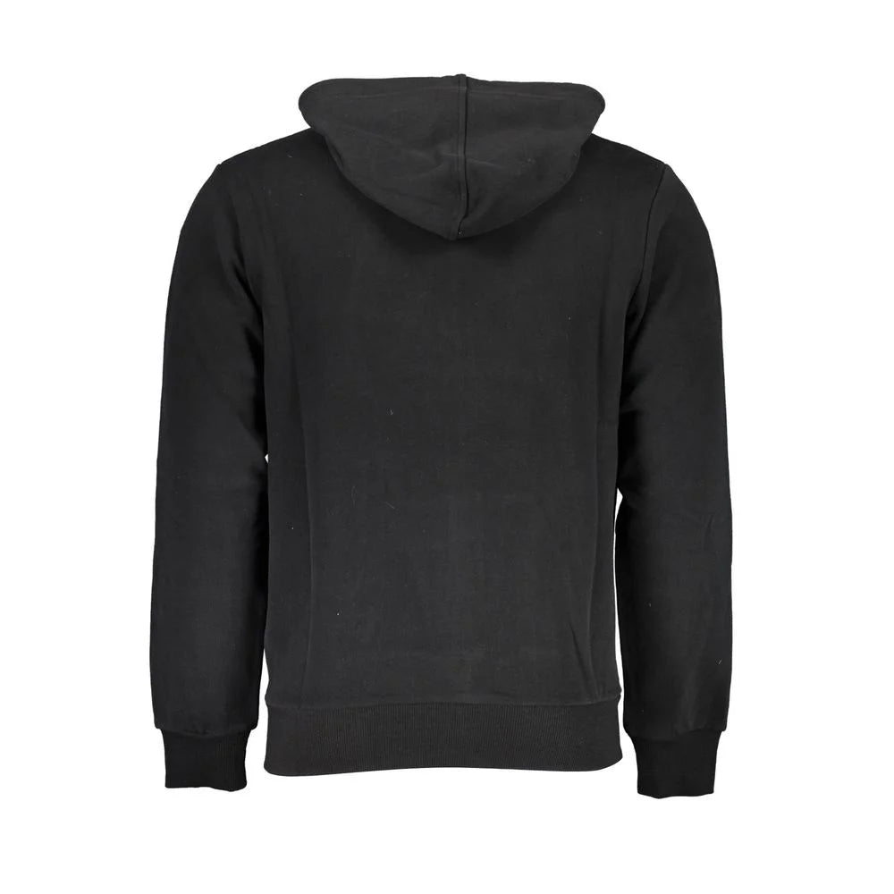 La Martina Black Cotton Men Sweater with Hood - Hoodies