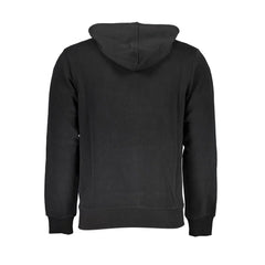 La Martina Black Cotton Men Sweater with Hood - Hoodies