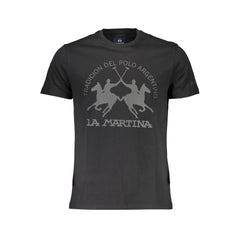 La Martina Black Cotton Men T-Shirt - M - T-Shirts