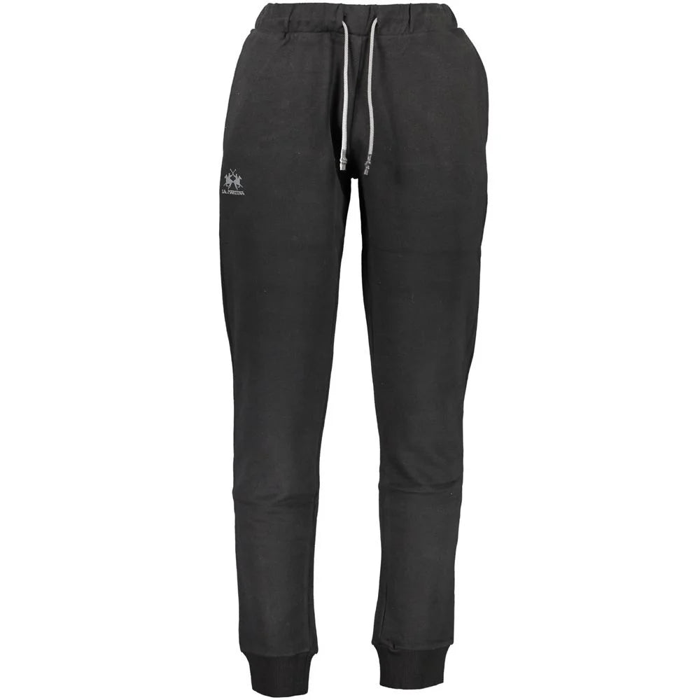 La Martina Black Cotton Pant - Joggers