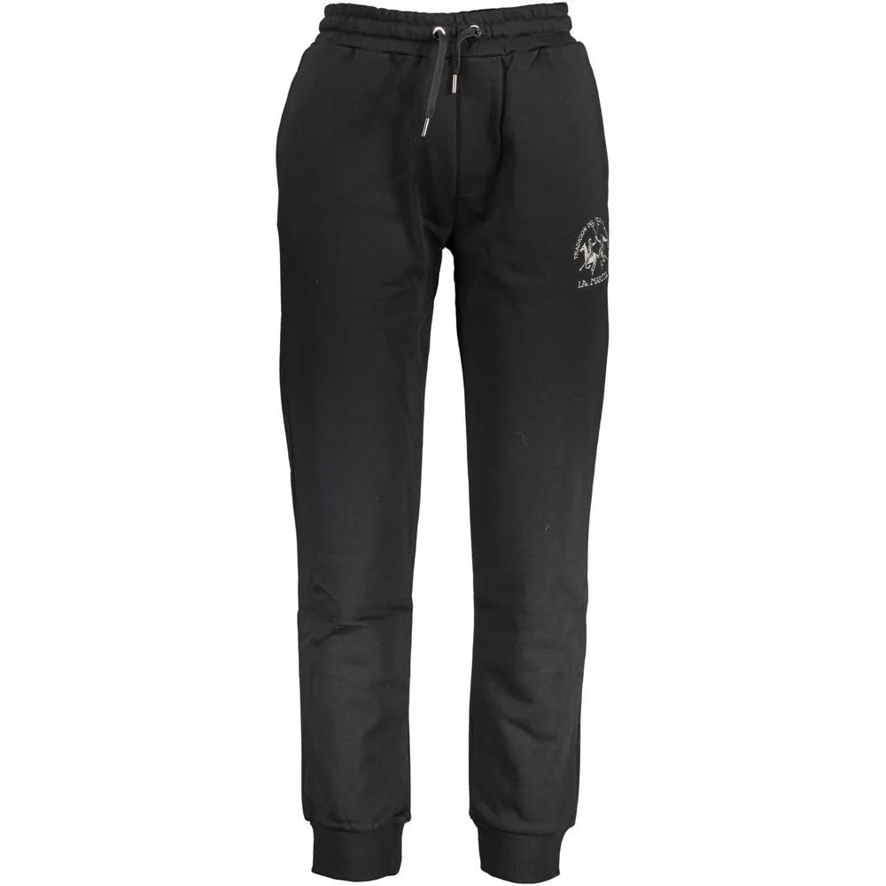 La Martina Black Cotton Pant - XL