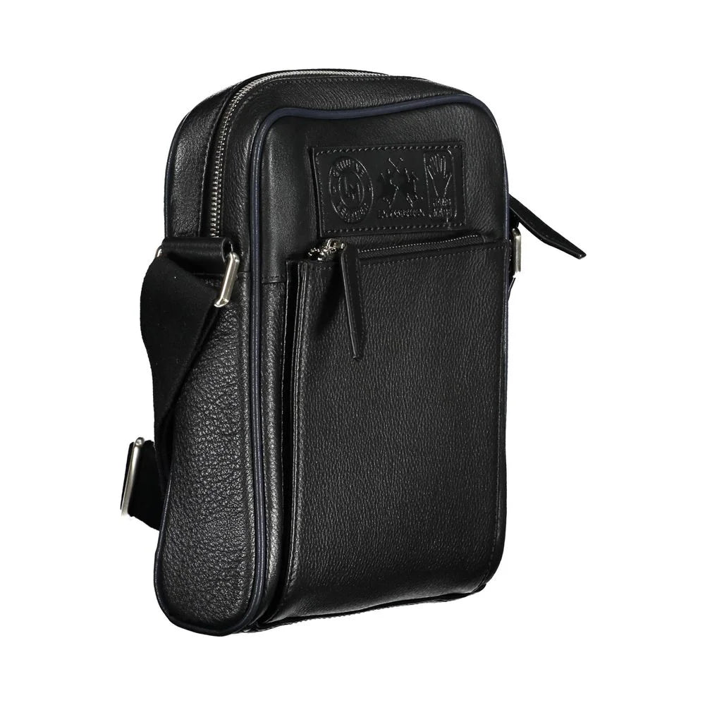 La Martina Black Leather Shoulder Bag - Cross Body Bags