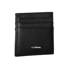 La Martina Black Leather Wallet - Card Cases