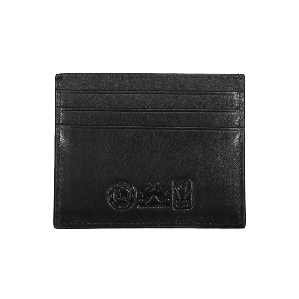 La Martina Black Leather Wallet - Card Cases