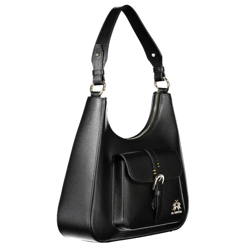 La Martina Black Leather Women Handbag - Shoulder Bags