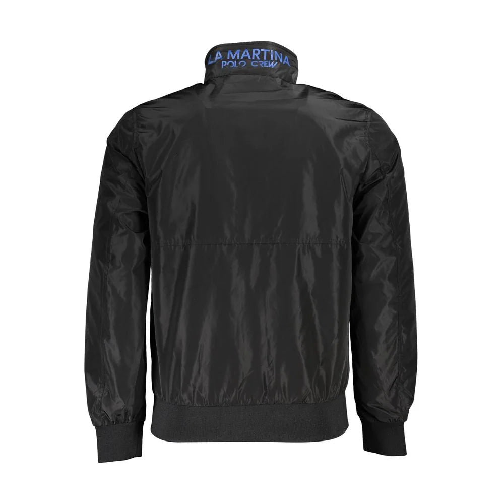 La Martina Black Polyester Men Jacket - Track Jackets