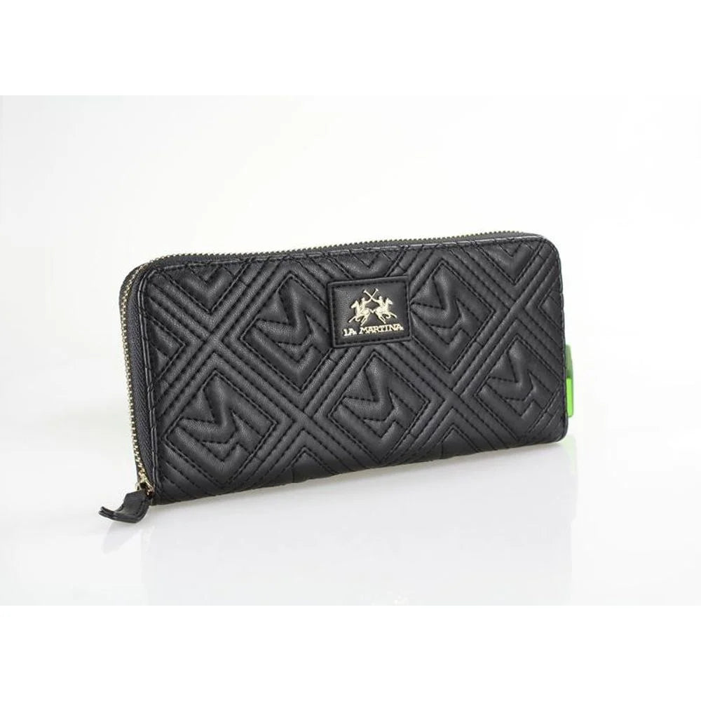 La Martina Black Polyethylene Wallet