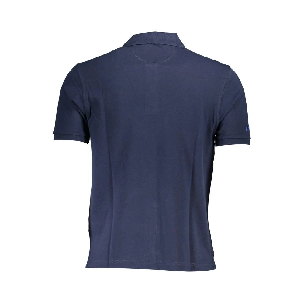 La Martina Blue Cotton Men Polo Shirt - M