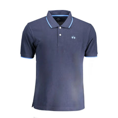 La Martina Blue Cotton Men Polo Shirt - Polos