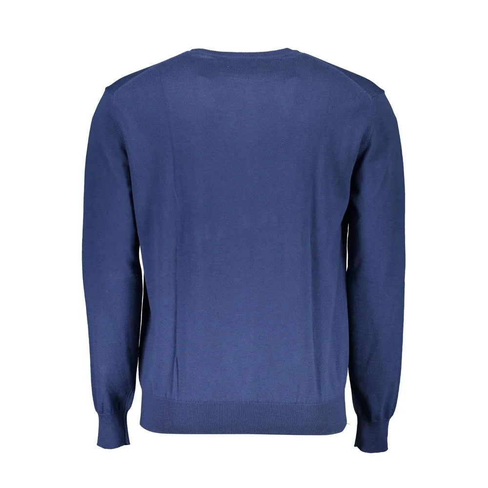 La Martina Blue Cotton Men Sweater - Sweaters