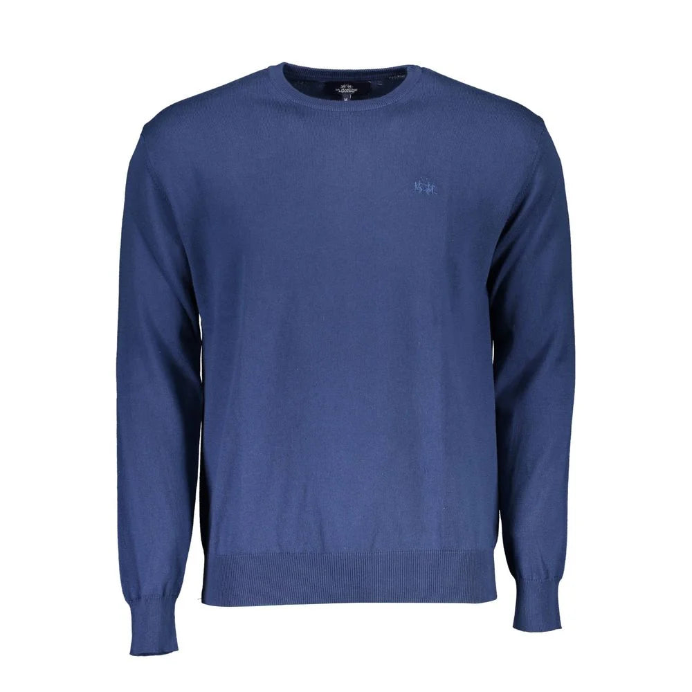 La Martina Blue Cotton Men Sweater - Sweaters