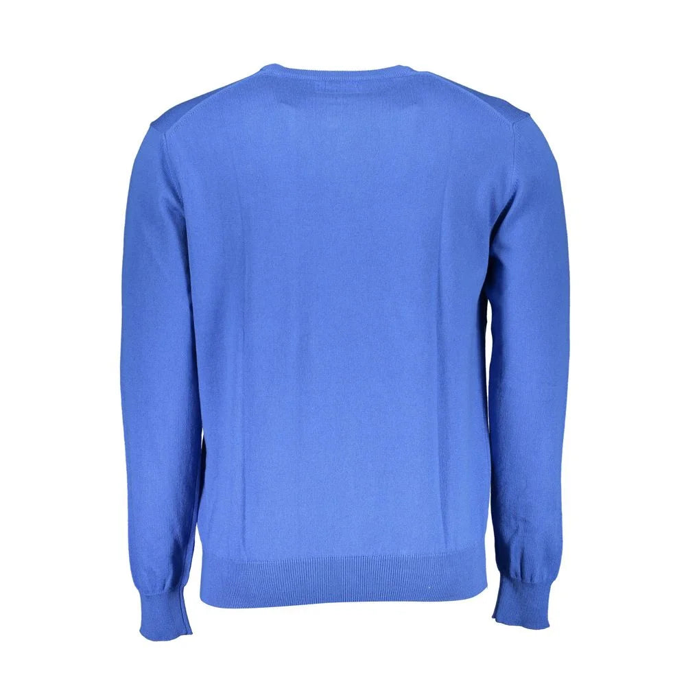 La Martina Blue Cotton Men Sweater - Sweaters