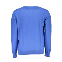 La Martina Blue Cotton Men Sweater - Sweaters